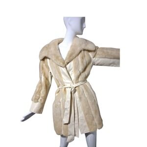 Vintage Koslow's Ft Worth Mink & Leather Glam Coat Women's size Small Old Money